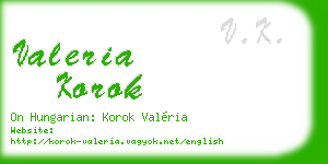 valeria korok business card